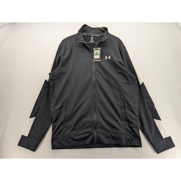 NWT Under Armour Men's Black Rival Knit Jacket in Black size Large - Picture 1 of 5
